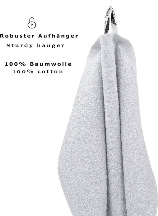 12-delige handdoekenset 100% katoen badhanddoeken handdoeken gastendoekjes washandjes Kleur zilvergrijs