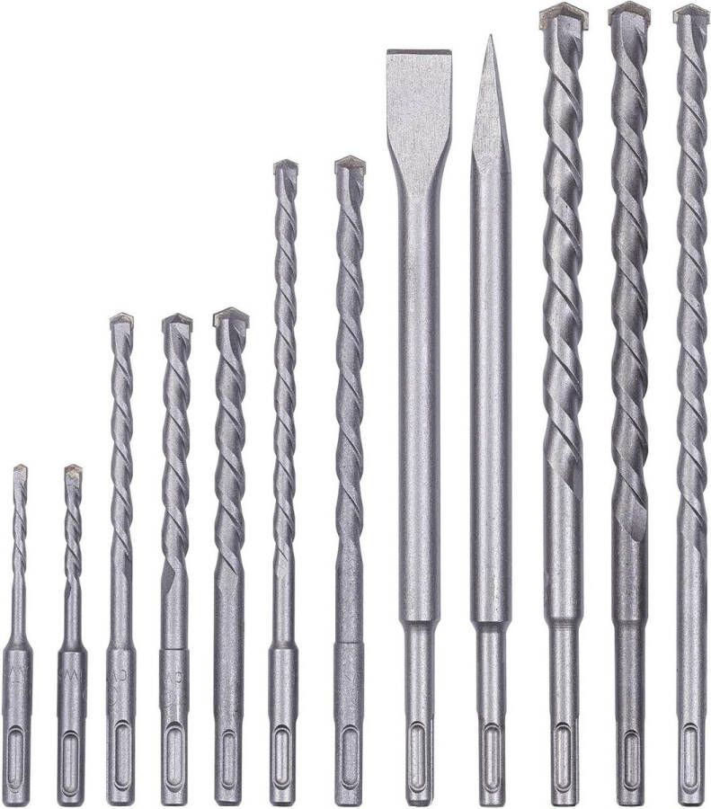 12-dlg. Boorbeitelset SDS-Plus Boorhameraccessoires Ø 5-16mm Geschikt voor SDS-Plus Boorhamers