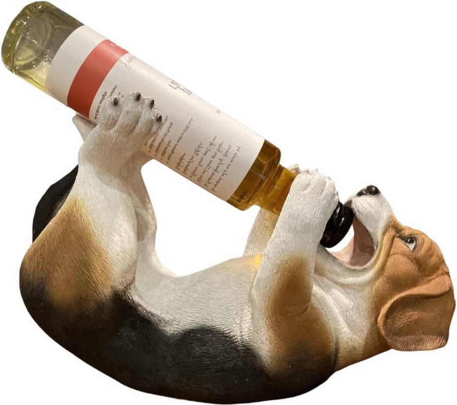 12 inch Beagle wijnfleshouder figuur Handgeschilderd Beagle beeldje Beagle-ornamenten voor keuken of tafel Leuke Beagle-geschenken voor vrouwen