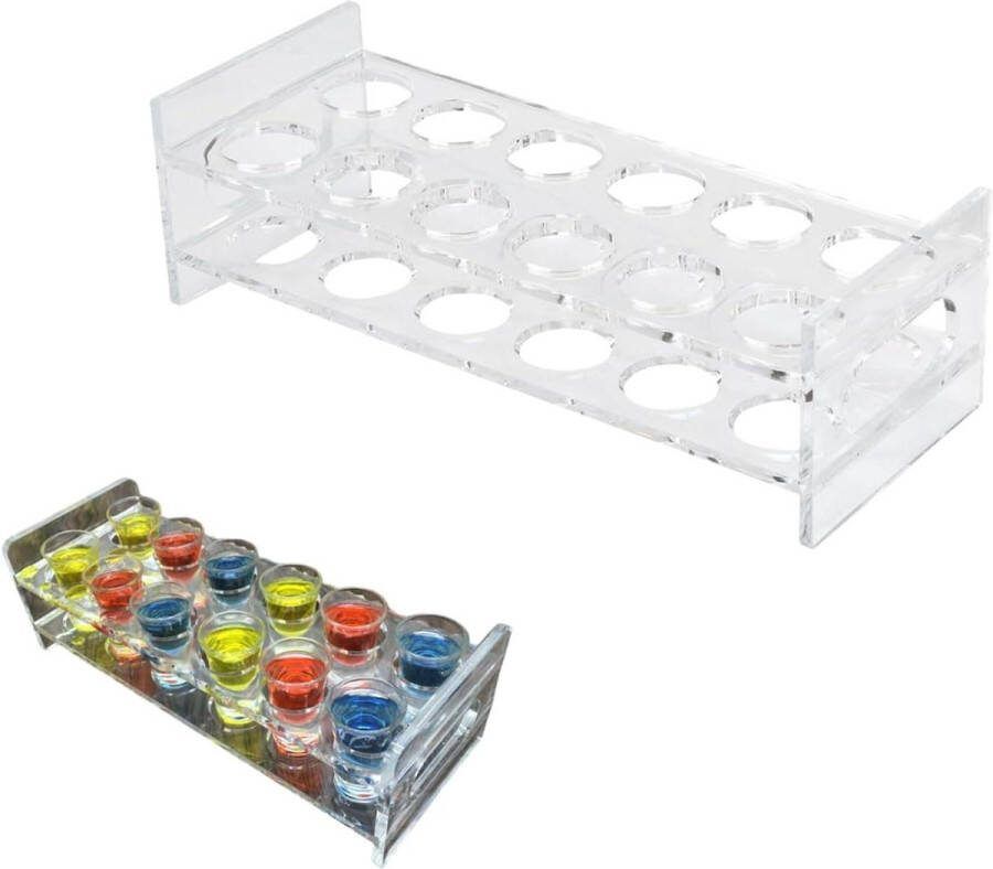 12 Kristalheldere Shotglaasjes Met Zware Basis Voor Whisky Wodka Cocktail Tequila Acryl Shotglasset Stand Bar Pub(12 Holes)