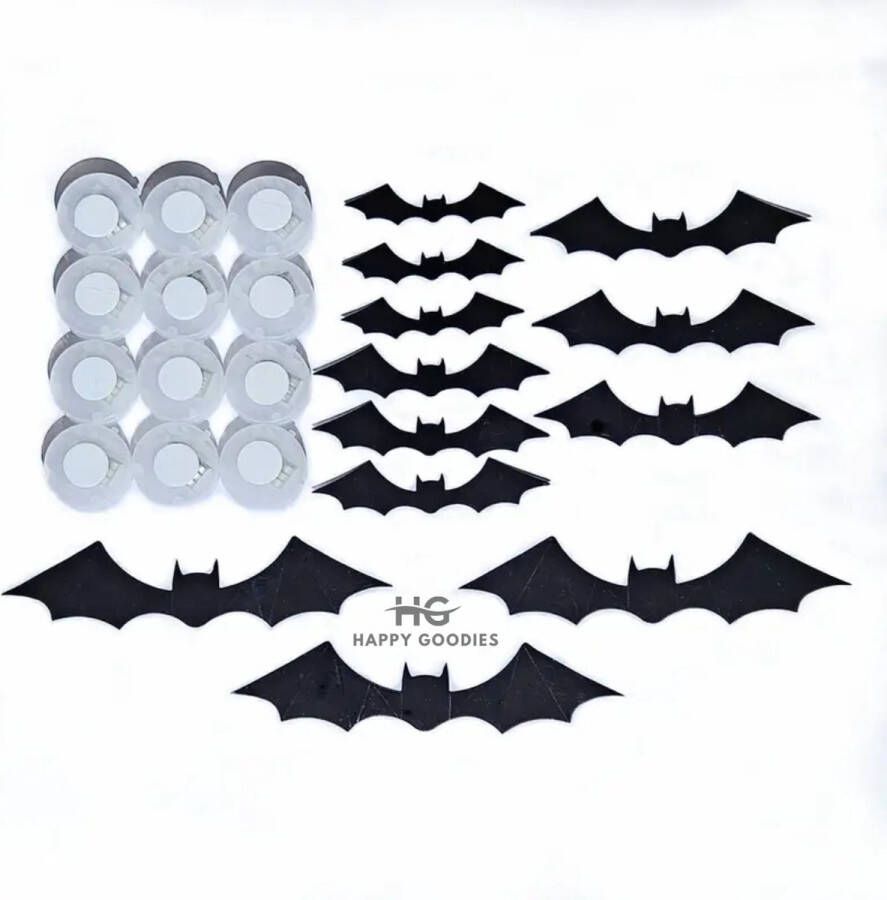 12 LED Vleermuizen Halloween Decoratie Party Vleermuis LED lampjes inclusief batterijen