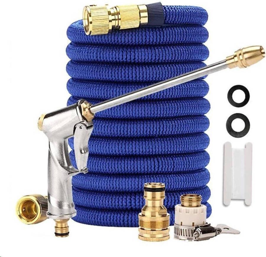 12 meter flexibele intrekbare tuinslang voor irrigatie autowassen huisspoelen huisdierbaden blauw