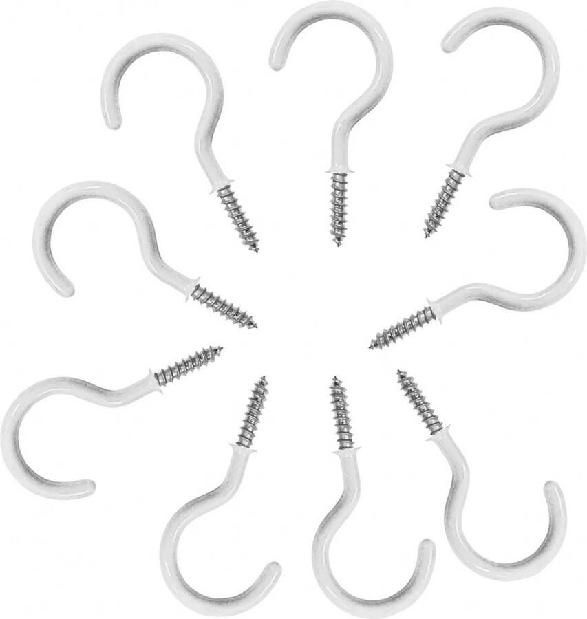 12-pack schroefhaken wit rvs 15x30mm 12x schroefhaak ophanghaken klein