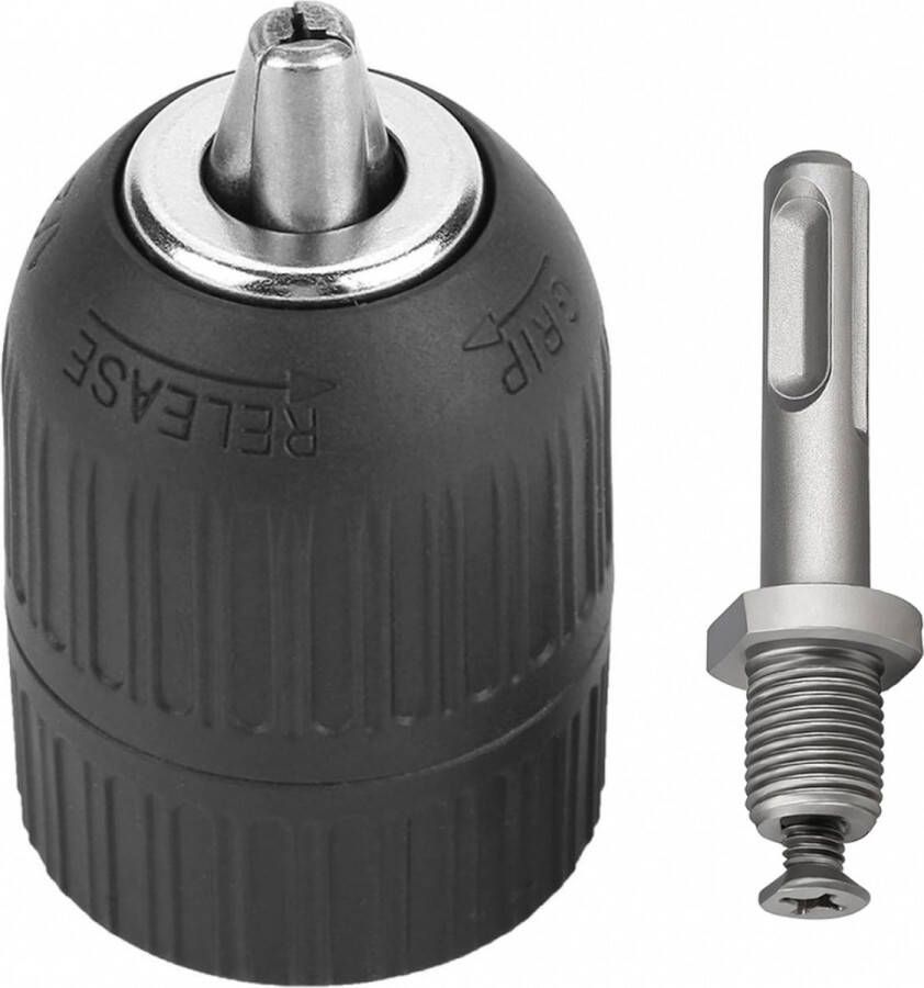 1 2″ Snelspanboorkop 2-13 mm voor boorhamer met adapter SDS boorhamer verloopstift Boorkop Tandkransboorhouder snelwisselboorhouder spanhouder