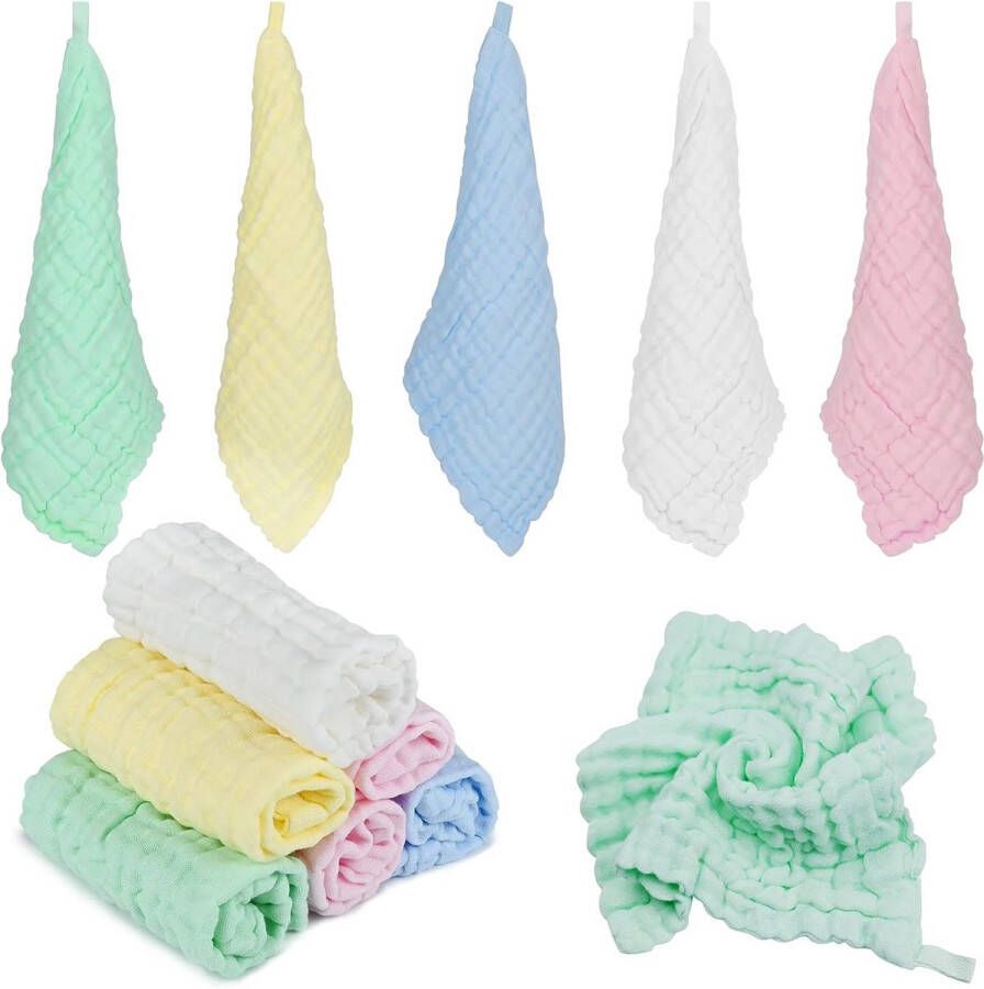 12 stuks babymousseline washandjes (30 x 30 cm) babyhanddoek zachte babyhanddoeken washandjes baby katoenen handdoek voor pasgeborenen baby