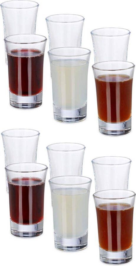 12 stuks glazen shotglazen 4 cl tequila wodka borrelglaasjes vaatwasserbestendig transparant