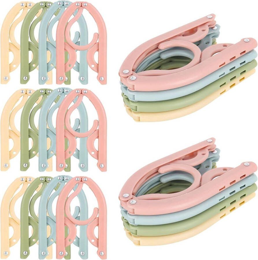 12 Stuks Kledinghangers Opvouwbare Kledinghangers Anti Slip Kleerhangers Broekhanger Op Reis Kledinghangers Duurzaam & Draagbaar Spoorloos Kunststof Slaapkamer Organizers Reisaccessoires Ruimtebesparende Kledinghangers