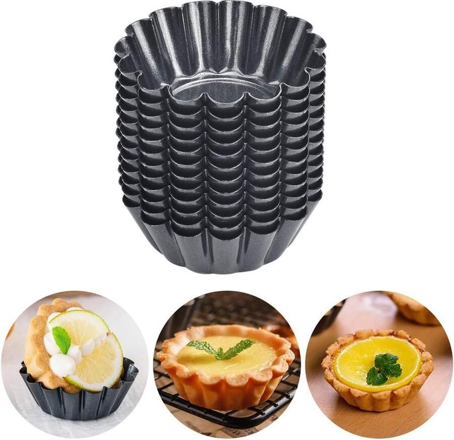 12 stuks muffin vorm ei taartvorm eieren taartvorm herbruikbare taartvormen mini-taartvorm cupcake muffin vorm anti-aanbaklaag mini-bakvorm voor pudding cake cupcakes