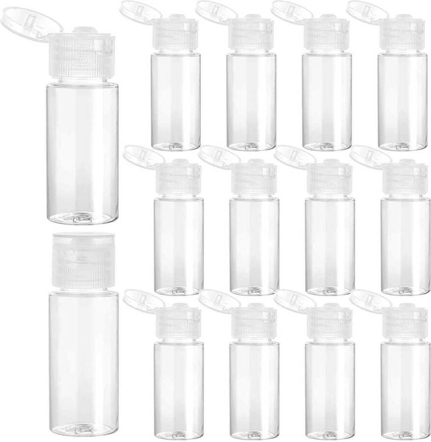 12 stuks reisflessen om te vullen 15 ml transparant met flipdop vliegtuig reizen cosmetica containers zakenreizen reisflesjes handbagage