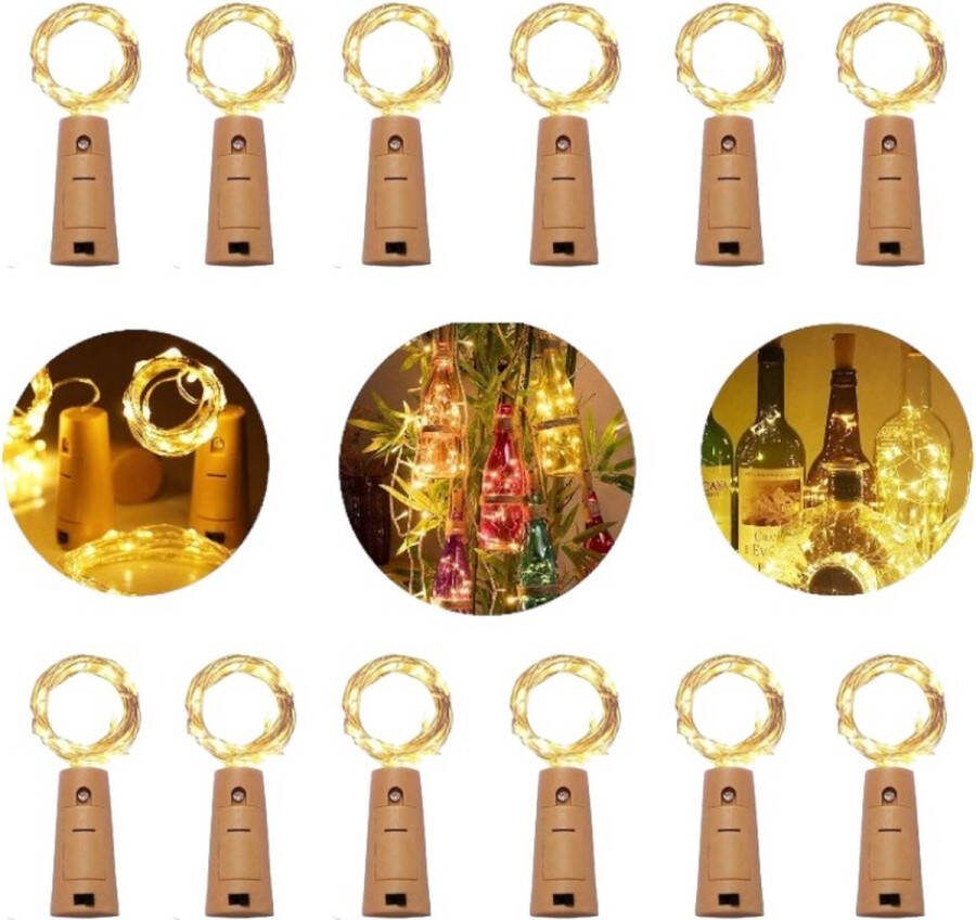 12 stuks rode wijnkurk lichtslingers led verlichting decoratieve ster lichtslingers warm licht lichtslingers 20 stuks LED verlichting feestverlichting geschikt voor binnen en buiten 2 meter