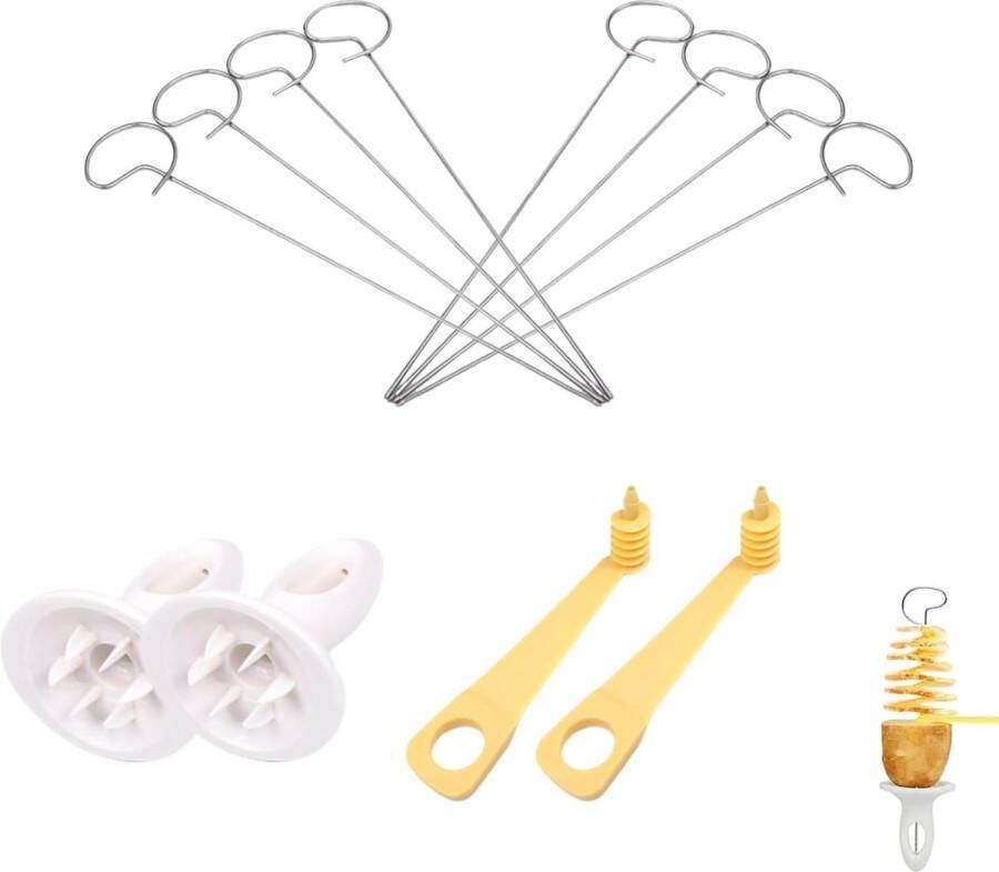 12 stuks spiraalsnijder aardappelspiraalsnijder aardappeltornado snijder kan worden gebruikt voor aardappelgrillfeesten frietjes feestjes enz