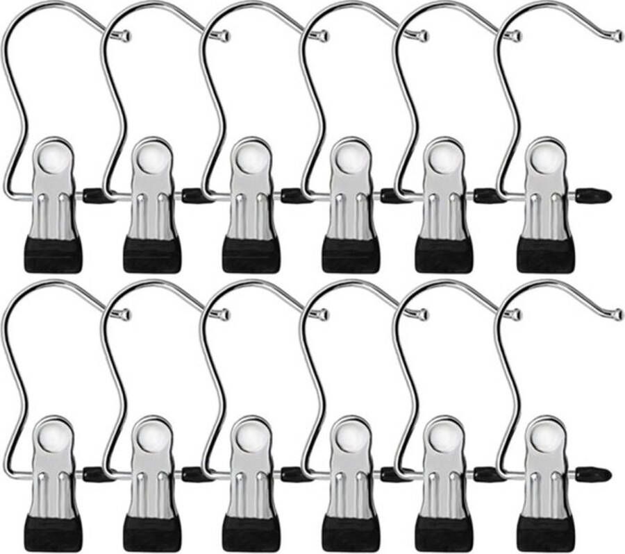 12 stuks wasknijpers pc sokkenhaken hoedenhaken Haakjes voor handdoeken theedoeken en vaatdoeken Badkamerhaken Metalen wasknijpers clips metalen clips verdikte antislipclips