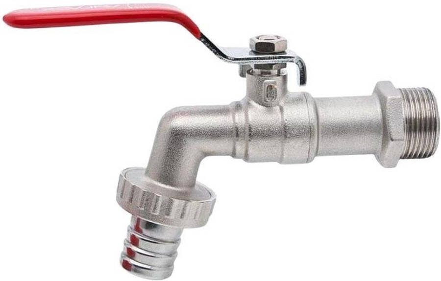 1 2 Tuin Hendel Tap Valve met Rood Handvat Metalen Slang Plug BSP Draad Buitenkraan