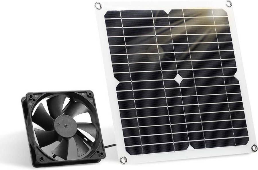 12 W weerbestendige Zonnepaneel Ventilatorset perfect voor kleine kippenhokken kassen schuren huisdierhuizen met DC-ventilator