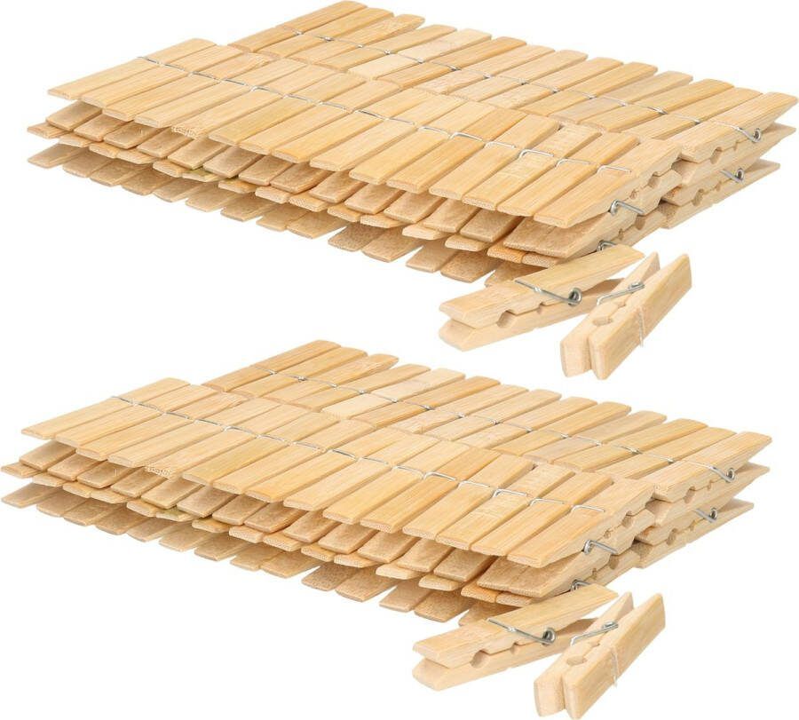 120x Houten wasknijpers 7 cm voordelige knijpers wasspelden