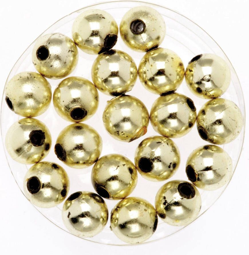 Merkloos Sans marque 120x stuks sieraden maken glans deco kralen in het goud van 10 mm Kunststof reigkralen voor armbandjes kettingen