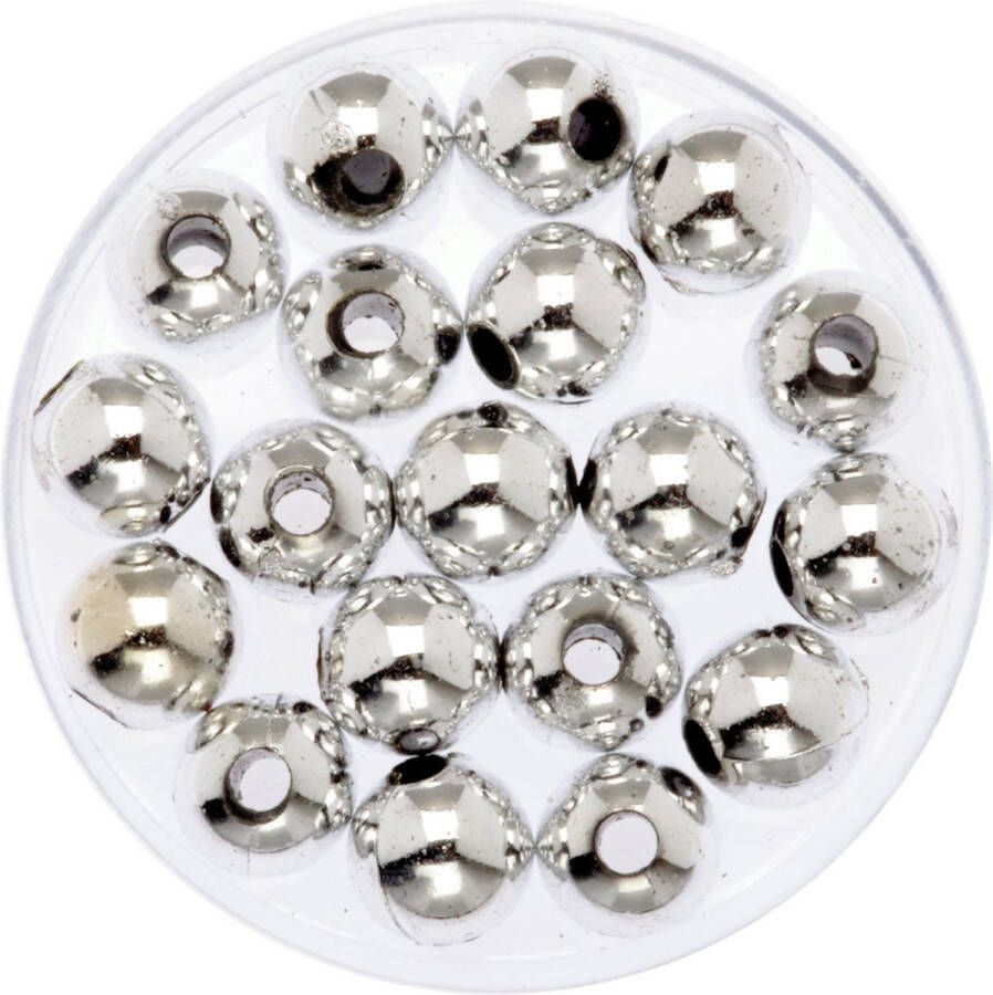 Merkloos Sans marque 120x stuks sieraden maken glans deco kralen in het zilver van 8 mm Kunststof reigkralen voor armbandjes kettingen