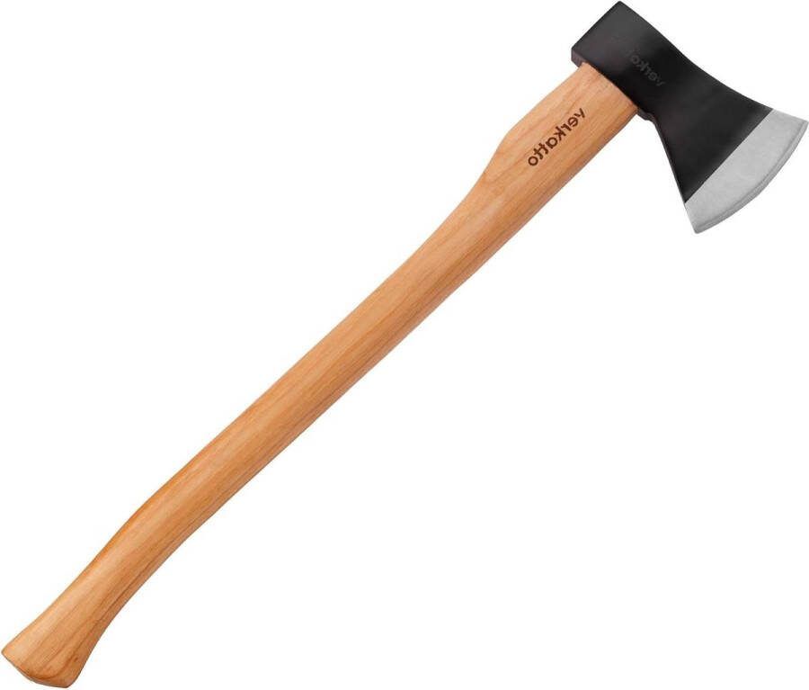 1250 g Bosbijl hickory houten steel koolstofstaal blad 72 cm Universele bijl hout bewerken kloofbijl gelakte houten steel tuin bosgebruik