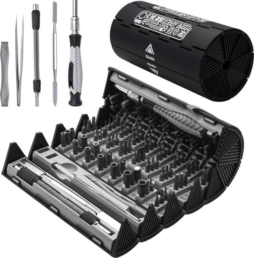126-in-1 precisieschroevendraaierset magnetisch met opbergtas mini-reparatieset voor elektronica laptop computer bril horloges zwart