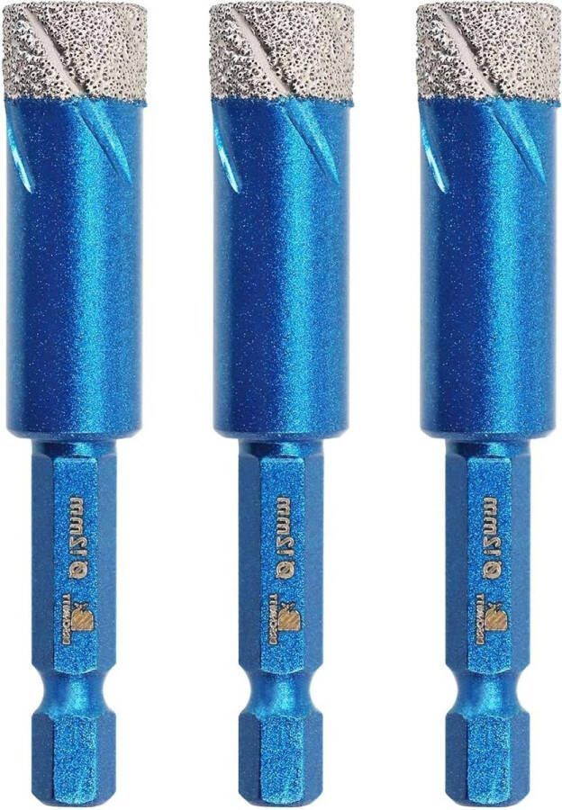 12mm Diamantboor 3 stks pak Porselein Tegel Boor Hex Schacht