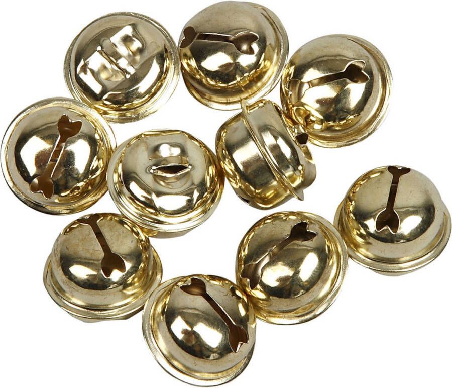 12x Gouden metalen belletjes 13-15-17 mm met oog hobby knutsel benodigdheden Kerst kersmuts belletjes Kattenbellen Hobby- en Knutselmateriaal