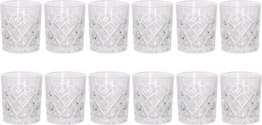 Merkloos Sans marque 12x Luxe drankglazen whiskeyglazen transparant 200 ml drinkglazen