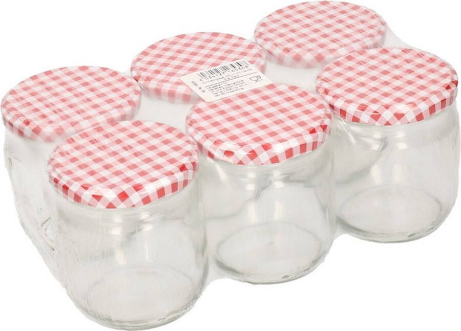 Merkloos Sans marque 12x Ronde inmaak potten weckpotten 425 ml Weckpotten voorraadpotten