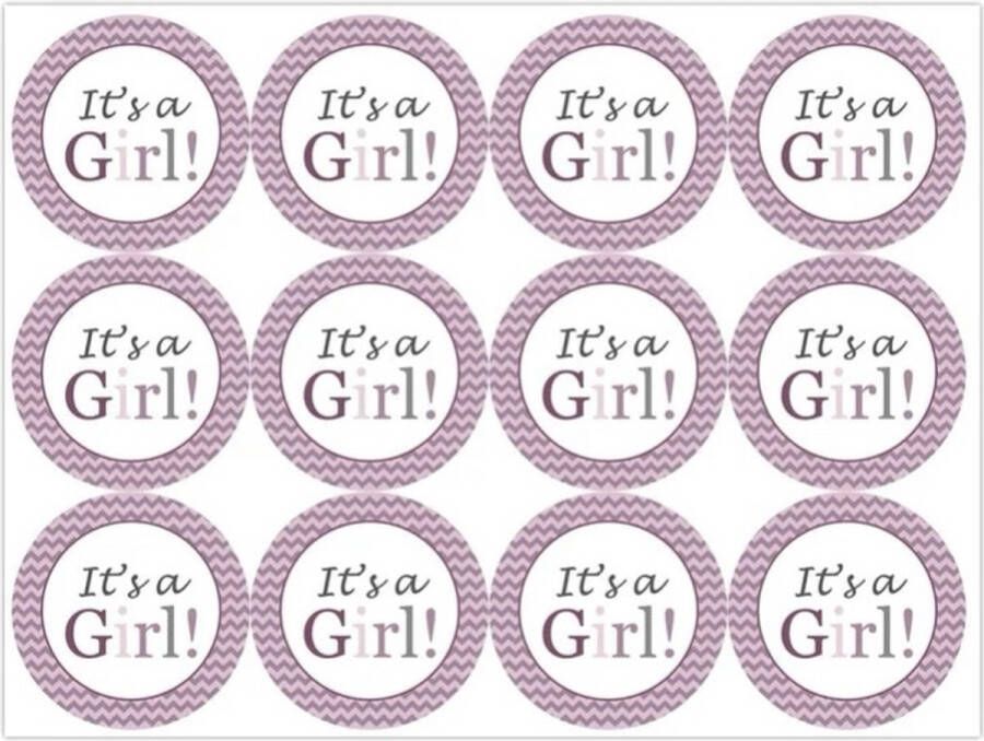 12x Sluitsticker It s a girl! Meisje Roze 40 mm Geboorte Sticker Sluitzegel Sticker Geboortekaart Baby nieuws Zwangerschap Babyshower Kraamfeest Luxe Sluitzegel