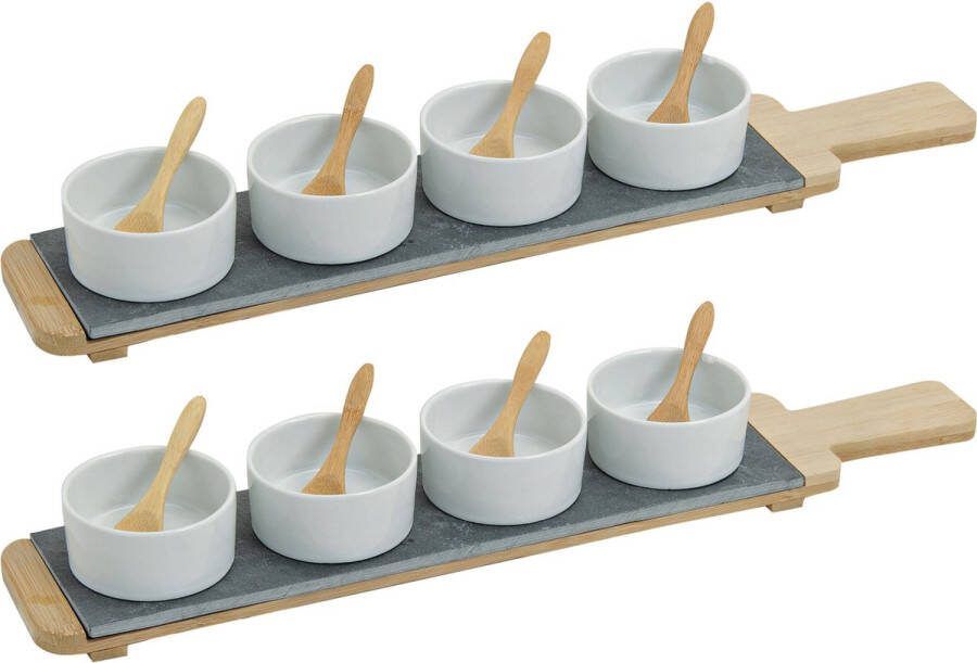 Merkloos Sans marque 12x Snackschaaltjes sausschaaltjes porselein rond 7 cm Schaaltjes voor sauzen snacks en pinda's
