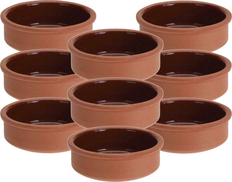 Merkloos Sans marque 12x Tapas schaaltjes 500 ml terracotta 12 cm Keukenbenodigdheden Kookbenodigdheden Tafel dekken Tapasschaaltjes Tapas snacks hapjes bereiden en serveren