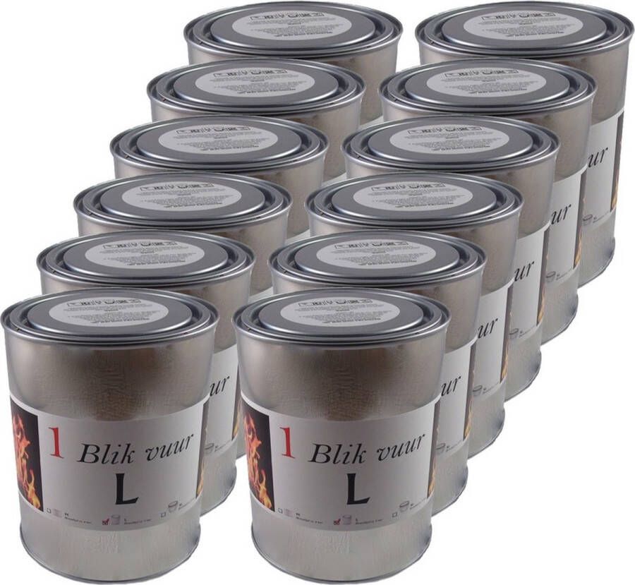 Merkloos Sans marque 12x Tuinfakkel vuur verlichting in blik 11 x 13 cm 5-8 branduren- Zweedse fakkel Vuurblik Tuinkaars outdoor kaars Tuinverlichting tuindecoratie tuinfakkels