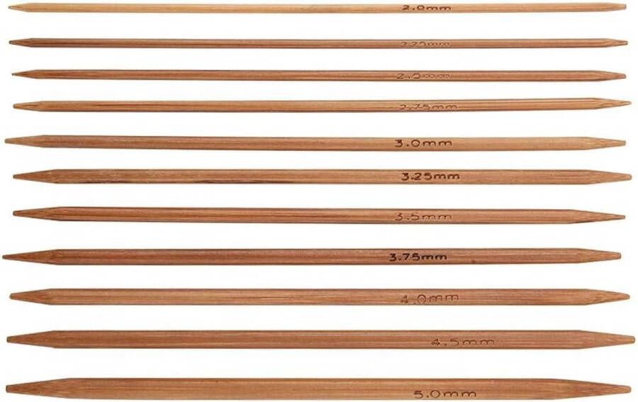 13 cm lengte 55 stuks breinaalden bamboe set dubbele punten handwerk breinaalden 11 maten van 2 0 mm 5 0 mm voor sokken handschoenen hoeden en sjaals