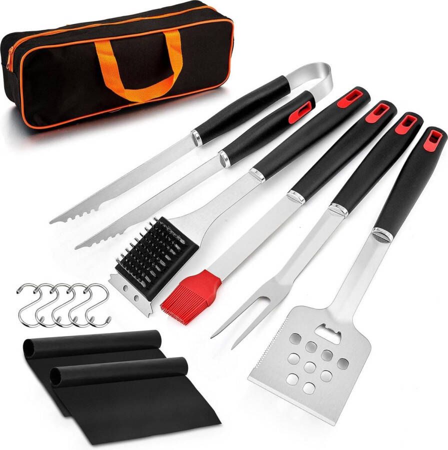 13-delige roestvrij stalen BBQ grillbestek set met luxe koffer barbecue set