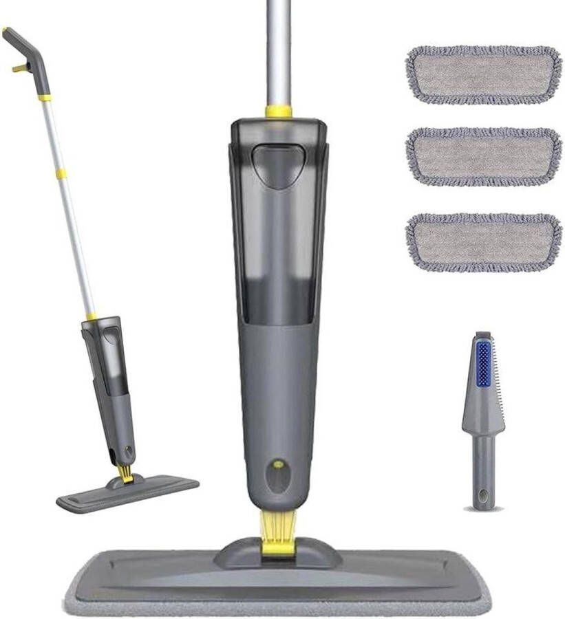 130 cm Wizzard Wipe Spuitwisser met sproeifunctie 780 ml Spray Mop vloerwisser met 3 wasbare microvezelhoezen