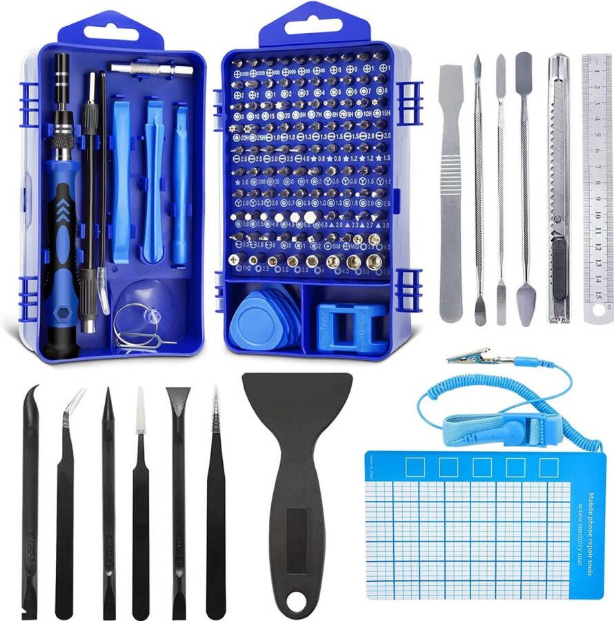 132-in-1 schroevendraaierset fijnmechanica mini-gereedschapsset torx-bit-precisieschroevendraaierset voor iPhone laptop computer horloges tablet 132 stuks