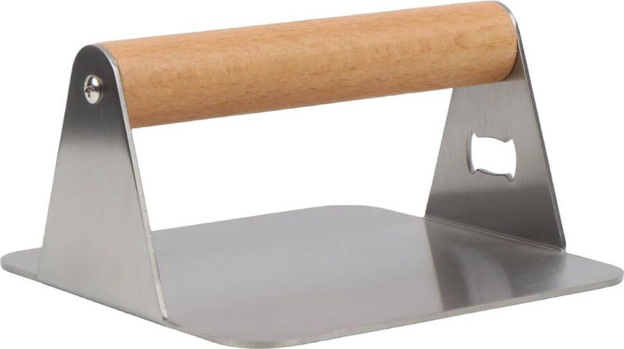 14 9 cm burgerpers van roestvrij staal met antiaanbaklaag ergonomische handgreep en flesopener hamburgerpers