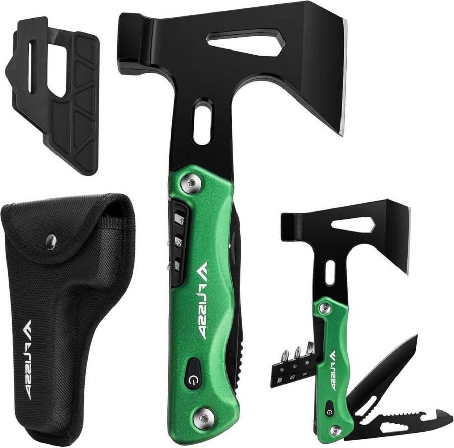 14-in-1 Multitool Gereedschap Camping Gadgets Survival Kit Bijl met Klapmes Schroevendraaier Flesopener Outdoor Reparatie