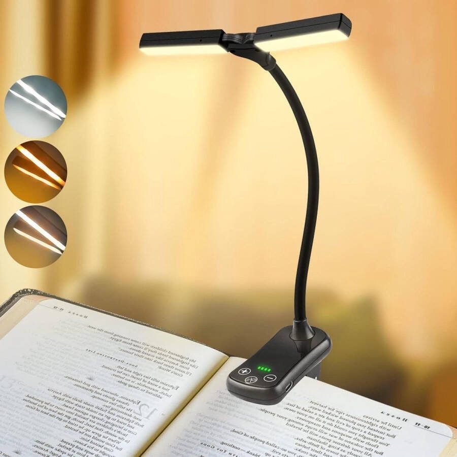 14 LEDs Leeslamp Boekenklem USB Oplaadbaar Traploos Dimmen Batterij Indicator Tot 80 Uur Lezers & Kinderen Leeslampje Book