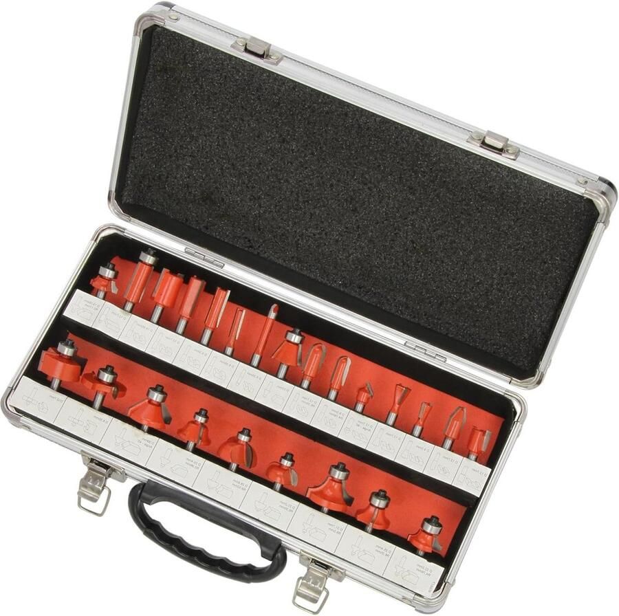 1 4 TCT Router Bit Set 24 Stuks Houtbewerking Gereedschap