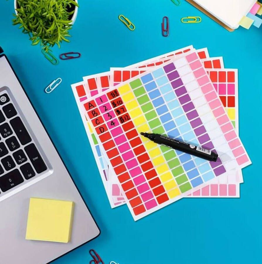 1400 stuks sticker labeltjes prijsstickers multicolor
