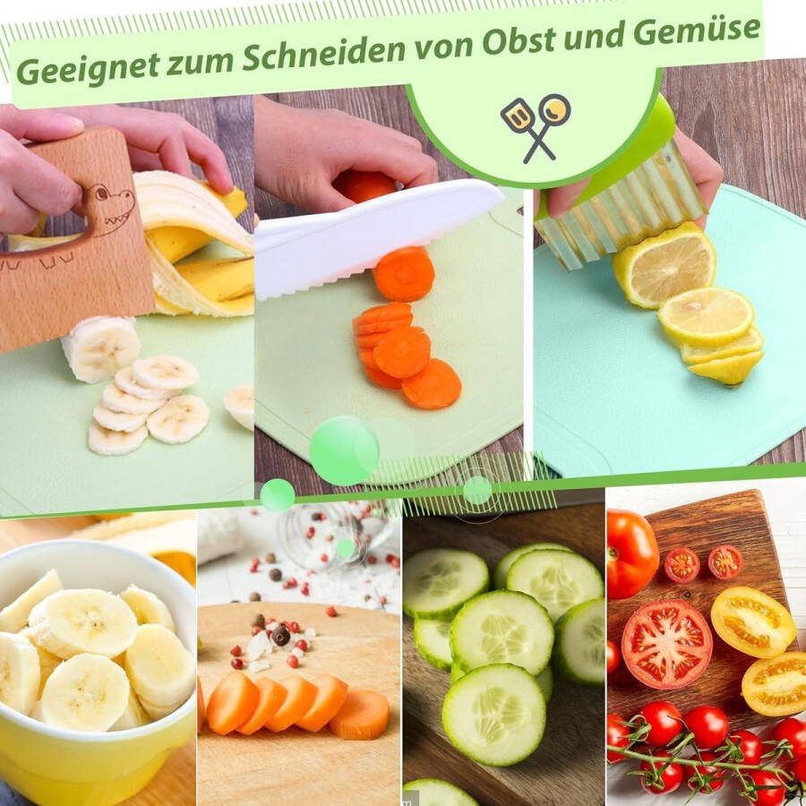 15-delige kinderkeukenmessenset snijden koken groenten fruit peuters dunschiller veiligheidsmessen 2 jaar cadeausets krokodil