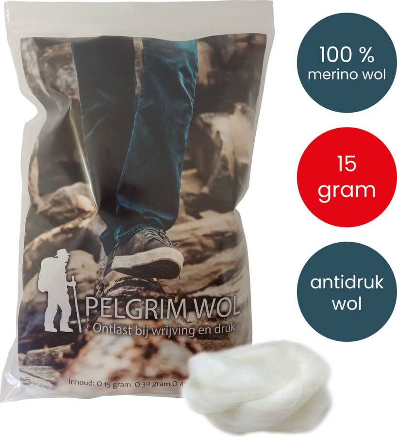 15 Gram Pelgrim Wol Antidruk Wandel- Voetwol De Nummer *1* Anti Druk Wol Voor Voeten 100% Merino Wol Natuurlijke Teenspreider en Blarenpleister Wintertenen Likdoorns Bij Voetongemak Tegen Blaren