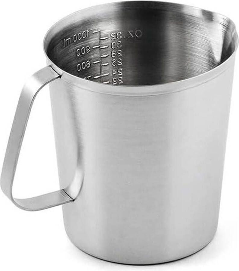15 l roestvrij staal witte maatbeker keukenaccessoire 14 x 14 x 15 cm