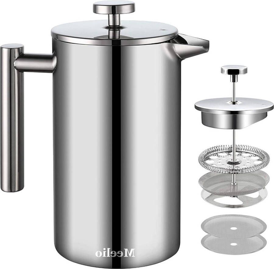 15 liter Roestvrij Staal French Press Thermoskan Koffiepers 10 kopjes MeelioCafe stainless steel press