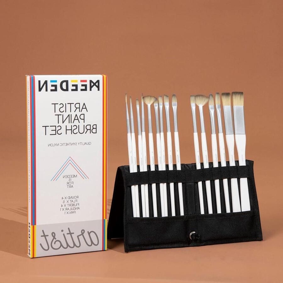 15 stuks acrylpenselen set premium nylon haarborstels voor acrylverf perfect voor kunstenaars acrylolie aquarel miniatuur detaillering rotsschildering penselen met comfortabele grip