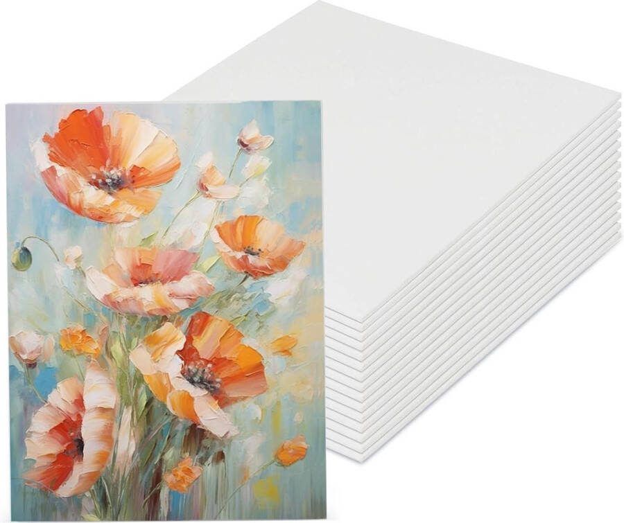 15 stuks canvaspanelen vooraf uitgerekt blanco kunstdoeken acryl en olieverf 13 x 18 cm schildersdoek groot