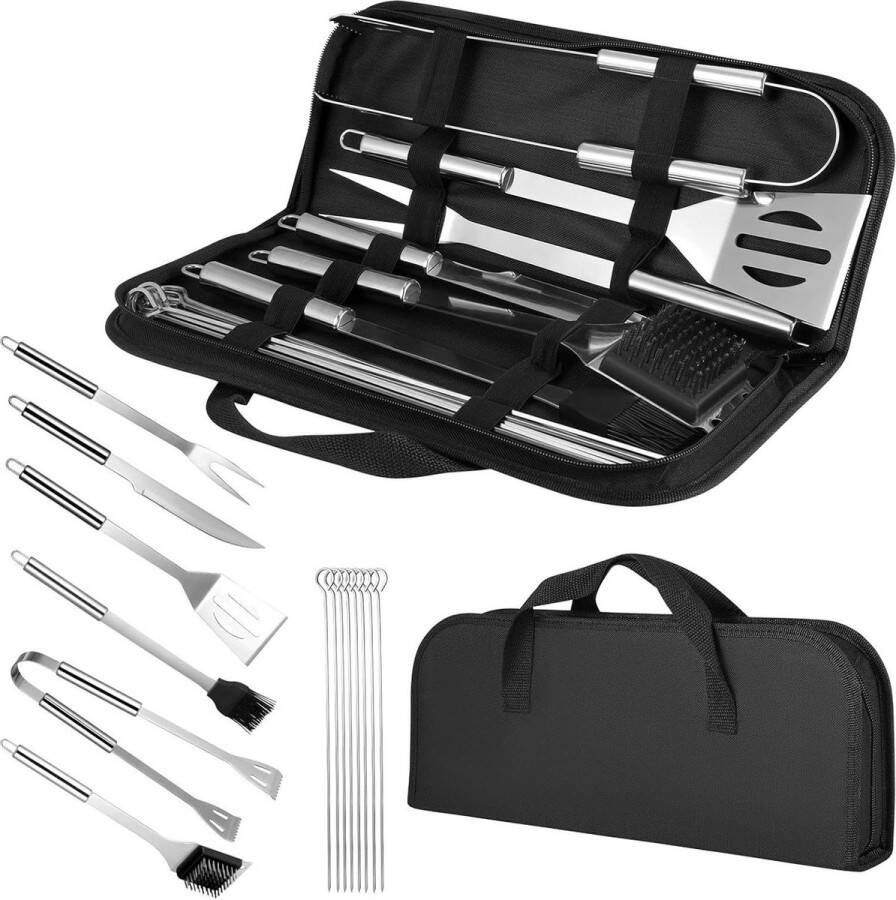 15 stuks professionele roestvrij stalen barbecue-accessoires voor buitenkeuken en camping