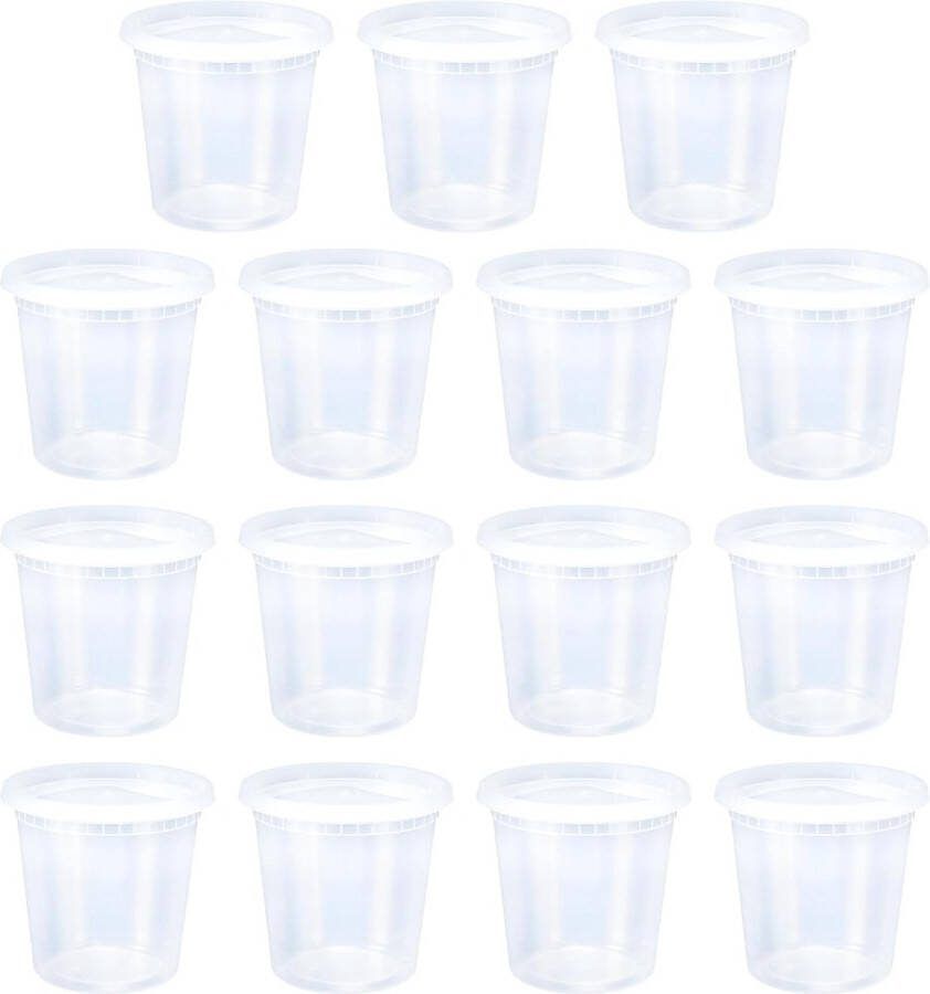 15 stuks transparante voedselopslagcontainers voedselverpakkingsdozen herbruikbare verzegelde blikjes soepdozen verpakkingscontainers en voedselconserveringsdozen