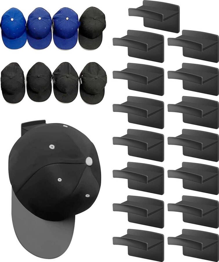 15 stuks Zelfklevende Hoedhaken Balkaphouder voor Opknoping Sterke Hold Hoed Hangers geen boren organizer cap-opslag kaphouder voor verschillende mutsen hoofdtelefoons sjaals tassen sleutelhangers Hoed niet inbegrepen!