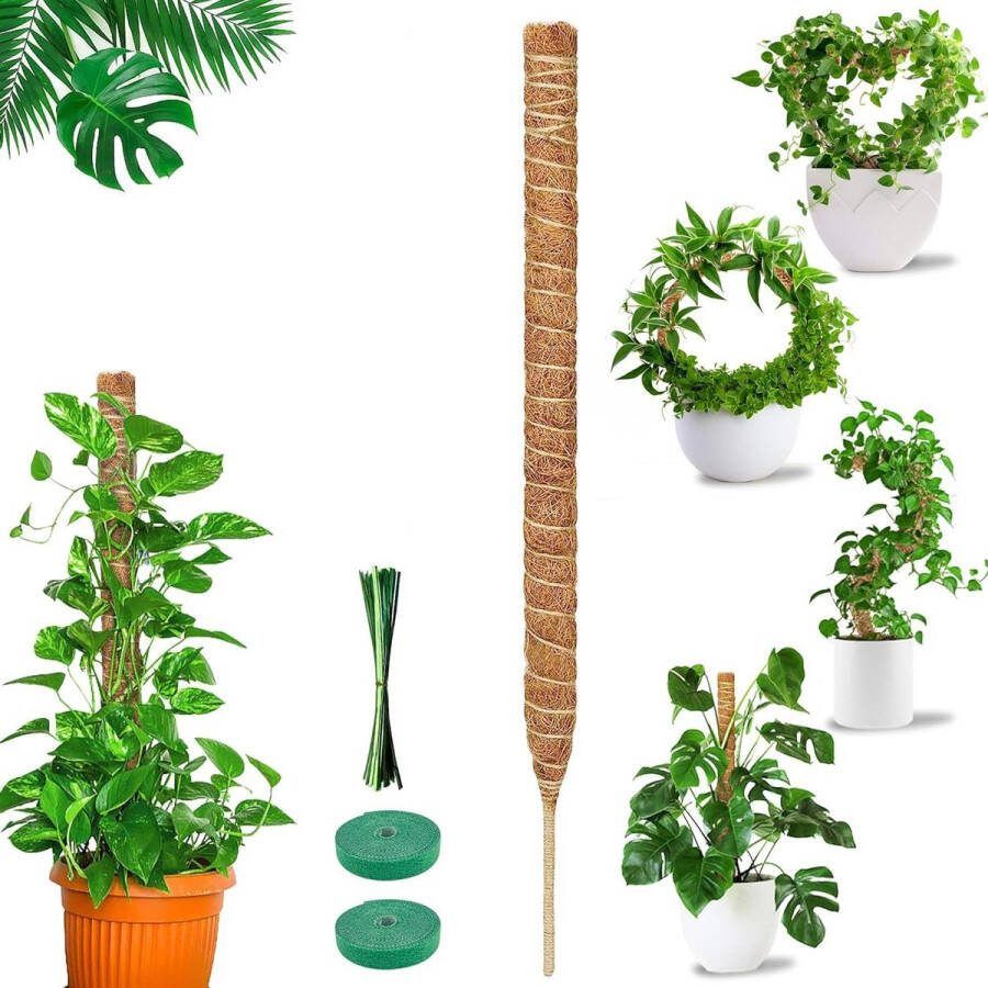 150 cm buigbare kokos mosstok voor Monstera planten binnenshuis klimplanten ondersteuning